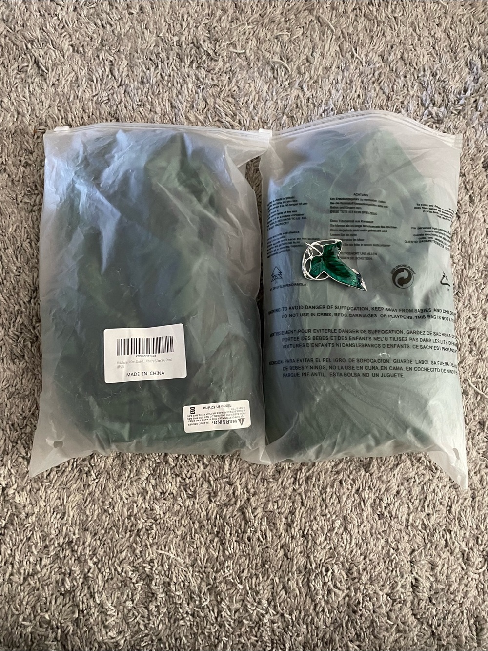 Velvet green cloak for Hobbit or Elf costume